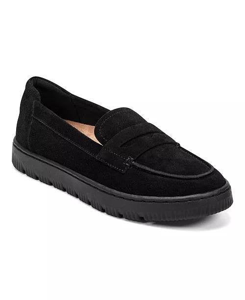 Easy Spirit Karin Eflex Slip‑On Loafers – Black Suede – Size 9W – New in Box