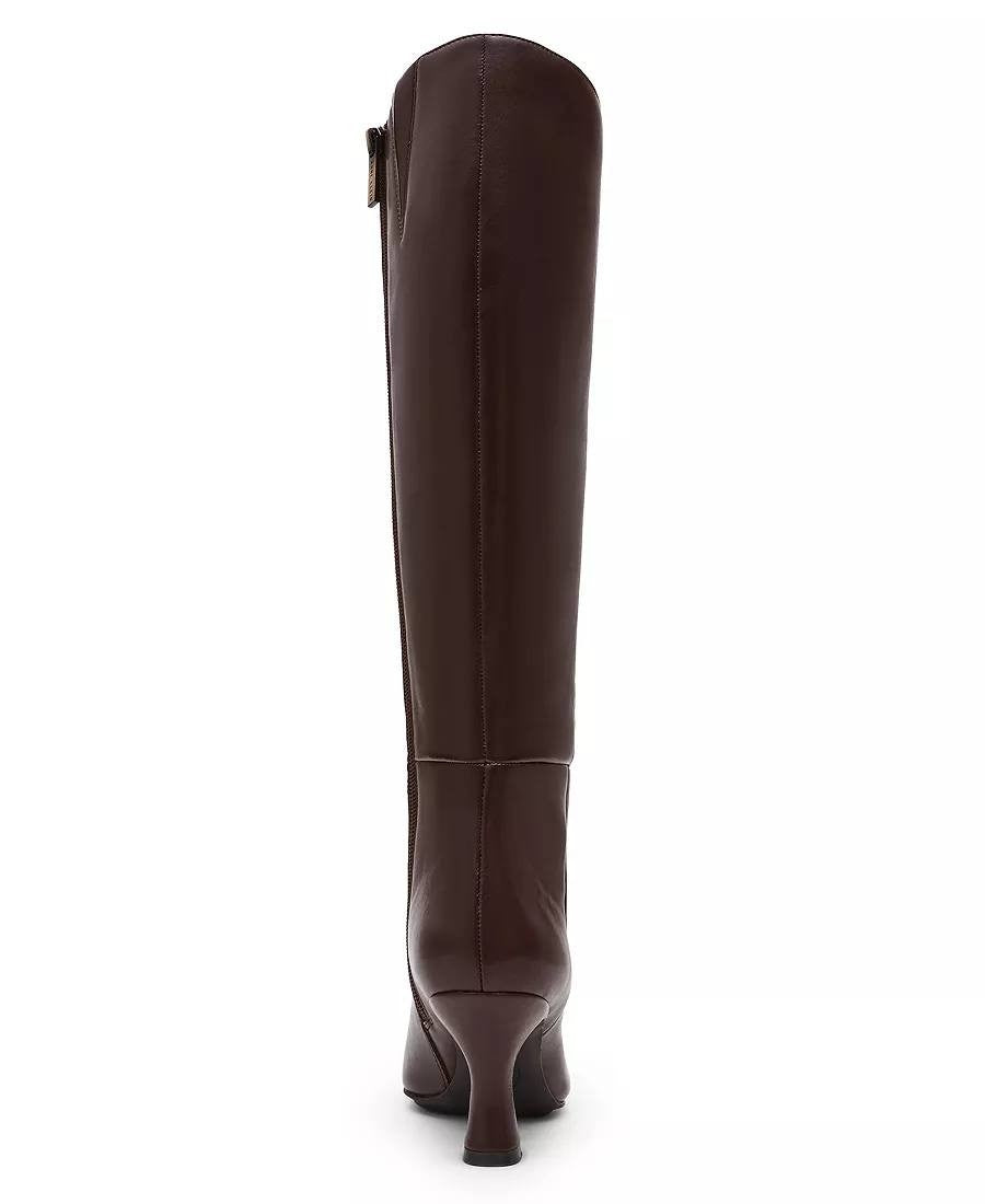 Anne Klein Perfektion Boots 6 Black Man‑Made Knee‑High Snip Toe NIB msrp$159