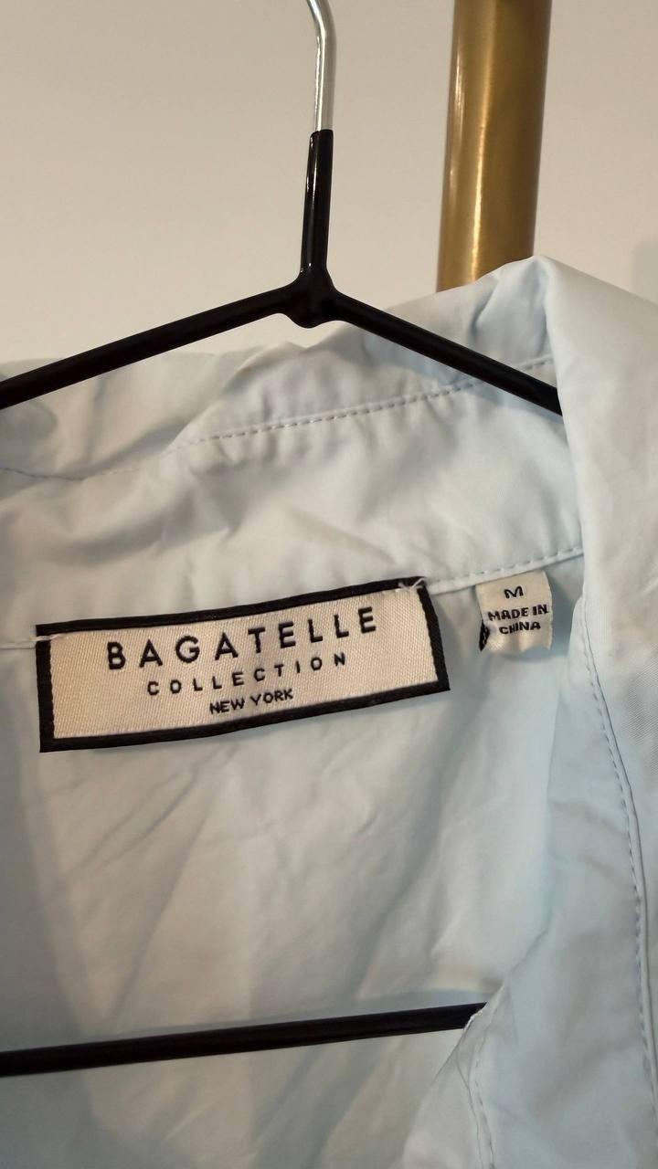 Bagatelle Collection Poplin Wrap Dress M NWOT Pale Sky Lightweight Chic msrp$119