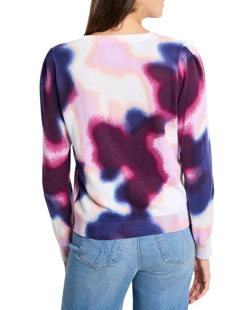 NIC+ZOE Women’s Blossom Blur Cotton Sweater Multicolor M $169 NWT