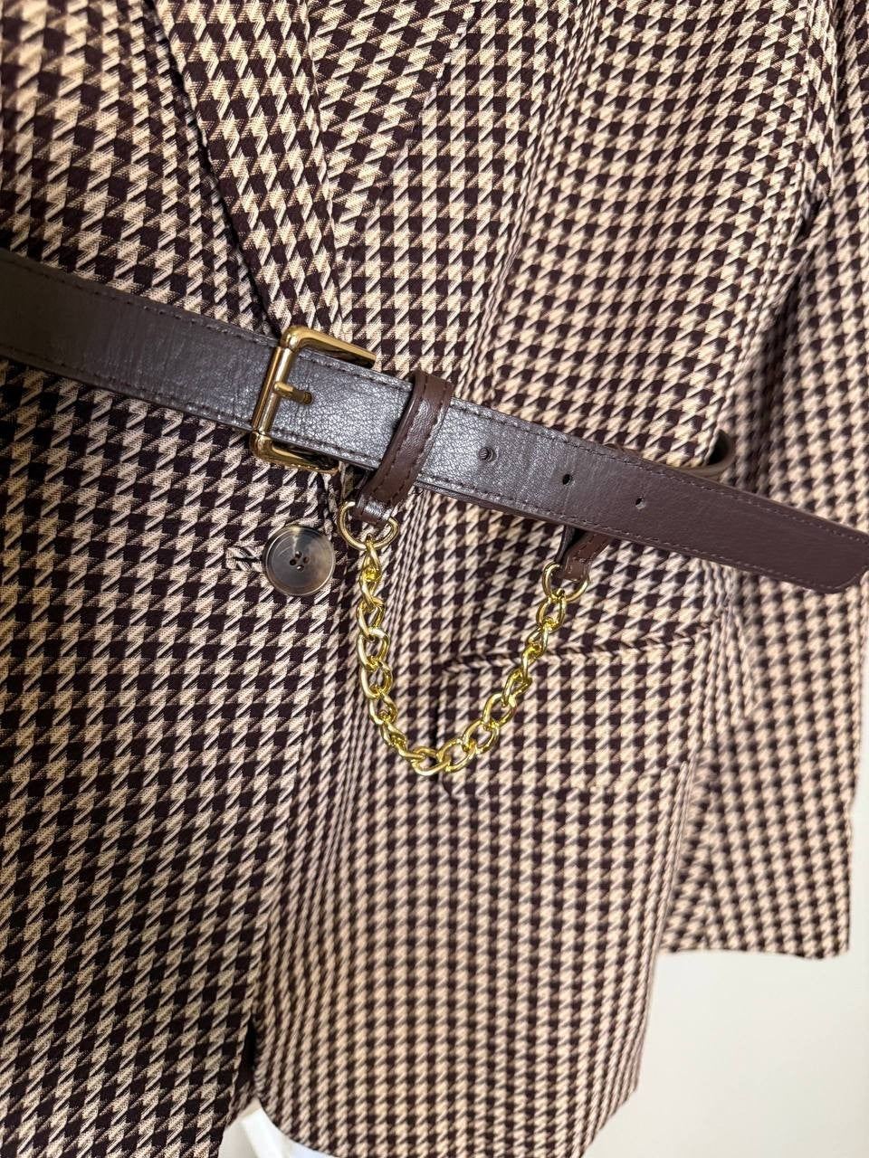 Anne Klein One‑Button Notch‑Collar Belted Jacket–Size10–LightCoffee–NWT–MSRP$179