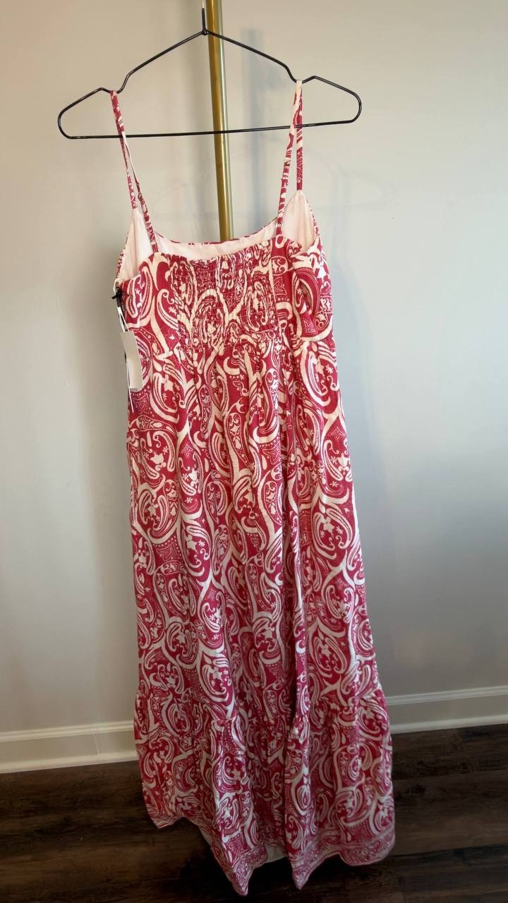1.STATE Printed Sleeveless Maxi Dress White/Red S NWT $139