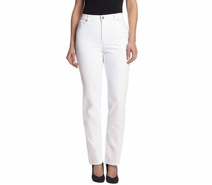 Gloria Vanderbilt Amanda Petite White Stretch Denim Jeans 8P NWT Tapered