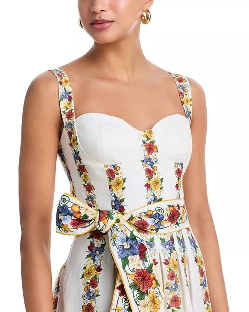 FARM Rio Belted Mini Dress Tropical Off White Size M NWT $230