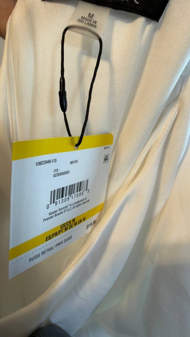 Anne Klein Sleeveless Ruffled Wide-Leg Jumpsuit Women’s M White NWT $119