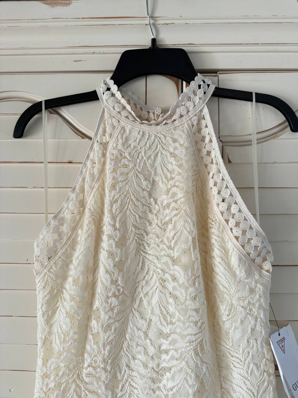 Guess White Liza Lace Maxi Dress Cream White Mult Size M NWT $178