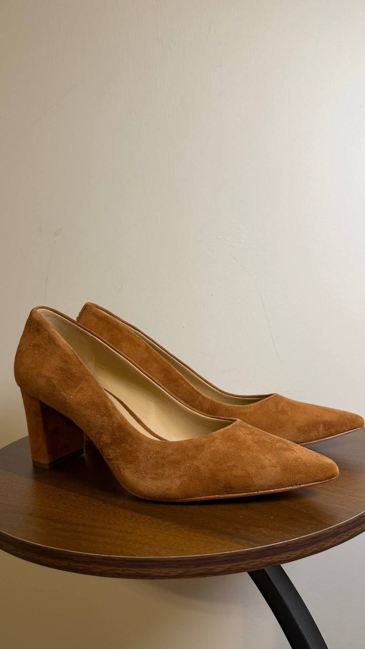 Lauren Ralph Lauren Lanette Pump 8B Tan Suede Pointed Toe  NIB msrp$306