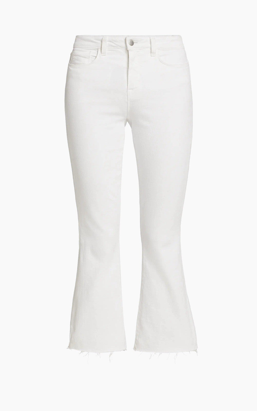 L’AGENCE Kendra Crop Flare Jeans White Coated, High-Rise, Size 25, NWT