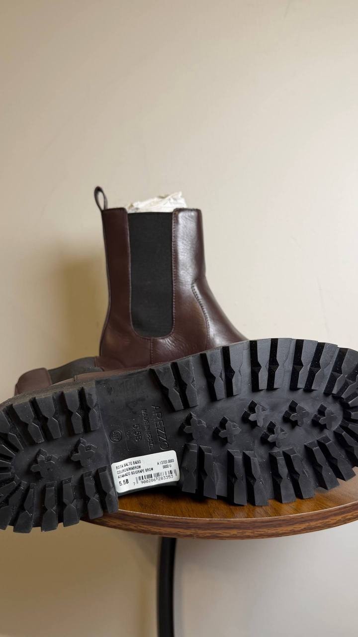 Arezzo Brown Leather Boots 5.5B NIB MSRP $139