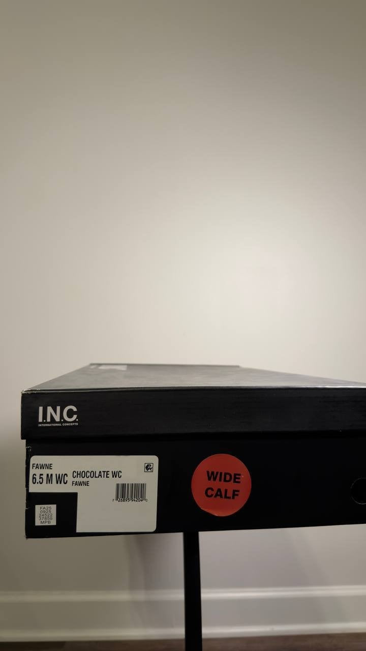I.N.C.  Riding  Boots  Chocolate  Leather  6.5M  WC  New  $189.90