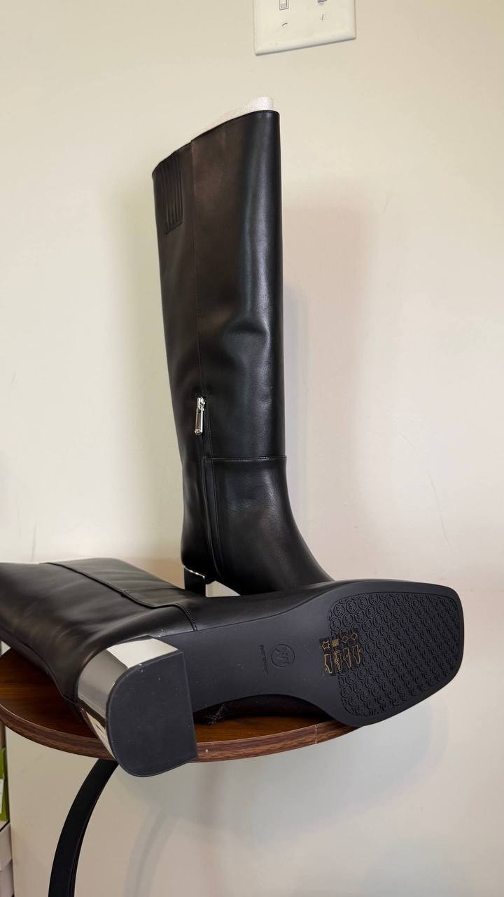 Michael Michael Kors Black Leather Tall Boots 10W New in Box MSRP $275
