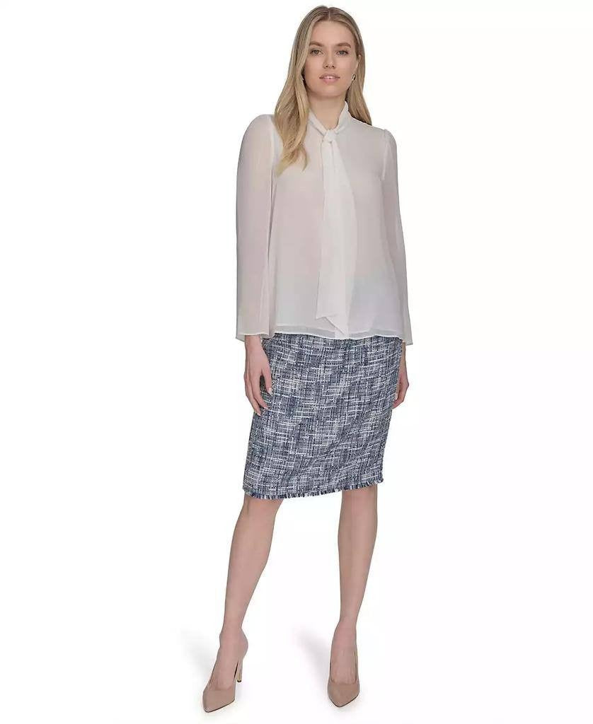 Calvin Klein Long‑Sleeve Tie‑Neck Chiffon Blouse – Size L– NWOT – $89