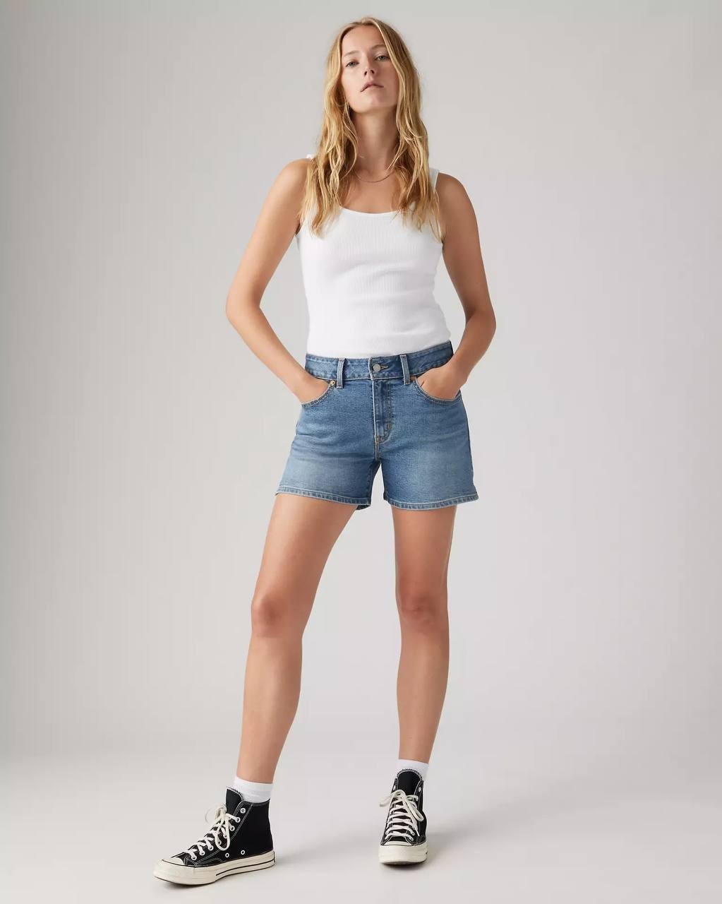 Levi’s A‑Line Women’s Shorts Medium Wash Size 33 Pre‑Owned Fair  $10
