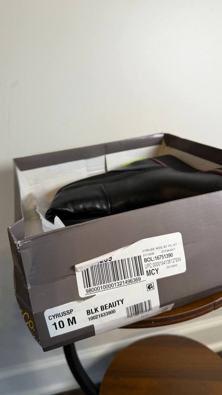 Style & Co Cyruss Tall Boots 10M Black Wedge Round Toe Memory Foam NIB msrp$99