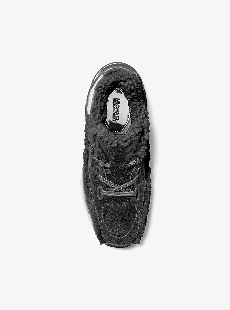 Michael Kors Toni Women’s Leather Sherpa Trainer Black 8.5M $298 NWB