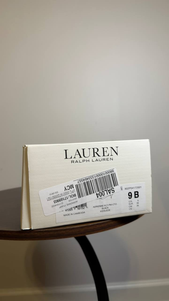 Lauren Ralph Lauren Kiltie Pumps Black 9 B New $195.00