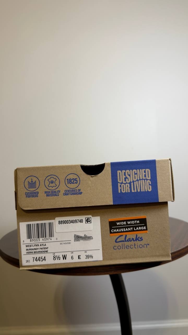 Clarks  Loafers  Burgundy  8.5W  New  $100
