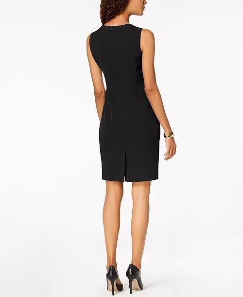 Kasper Sleeveless  Sheath Dress Black L NWT $79