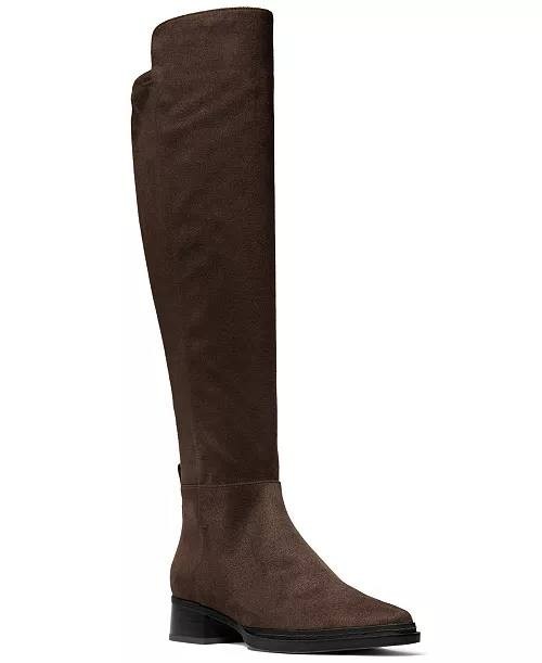 Michael Kors Lex Women’s Block Heel Boots Chocolate 11WS Polyester $175 NWB