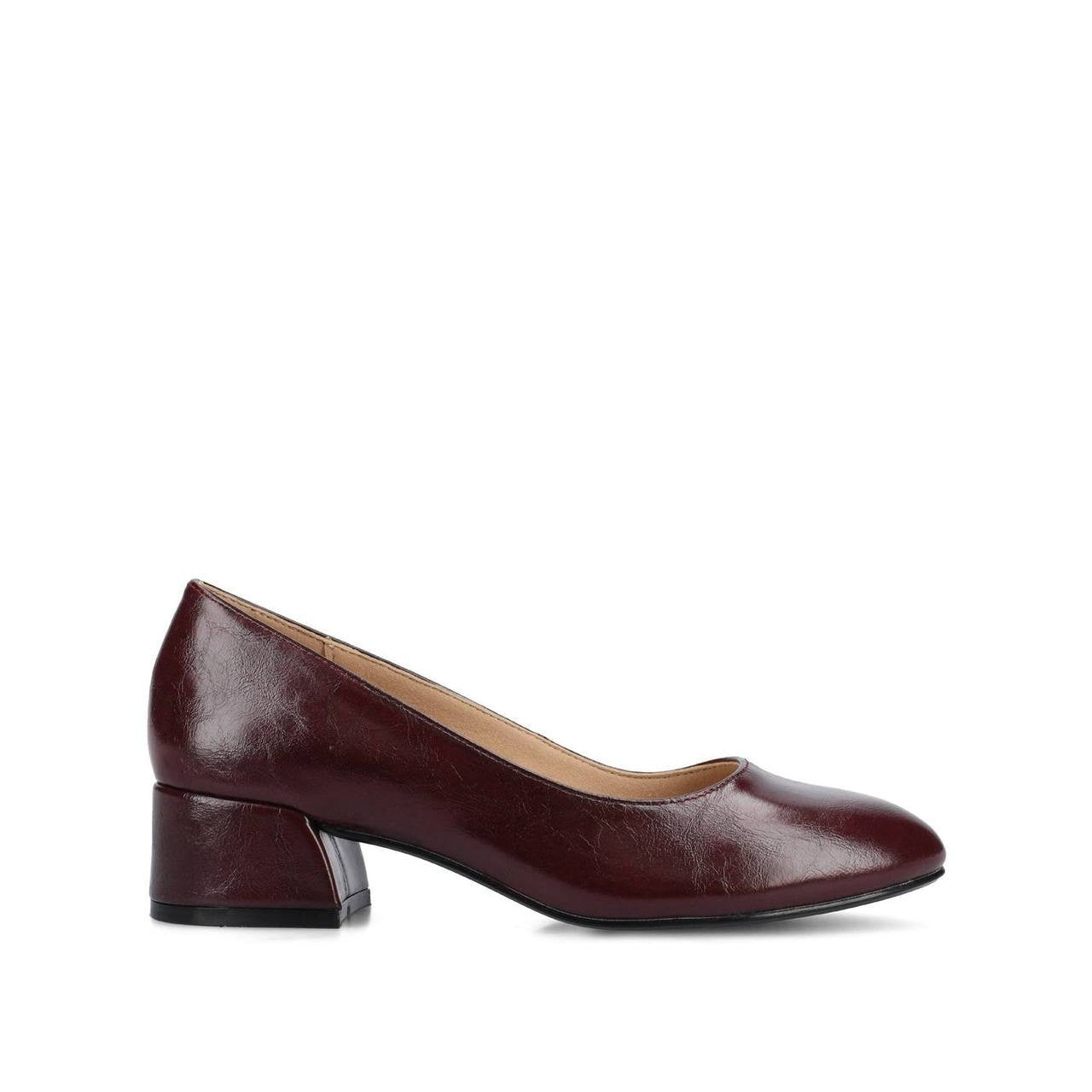 Journee SAAR II Low Pump Heels Oxblood 7.5WD Vegan Leather MSRP $79.99 NWB