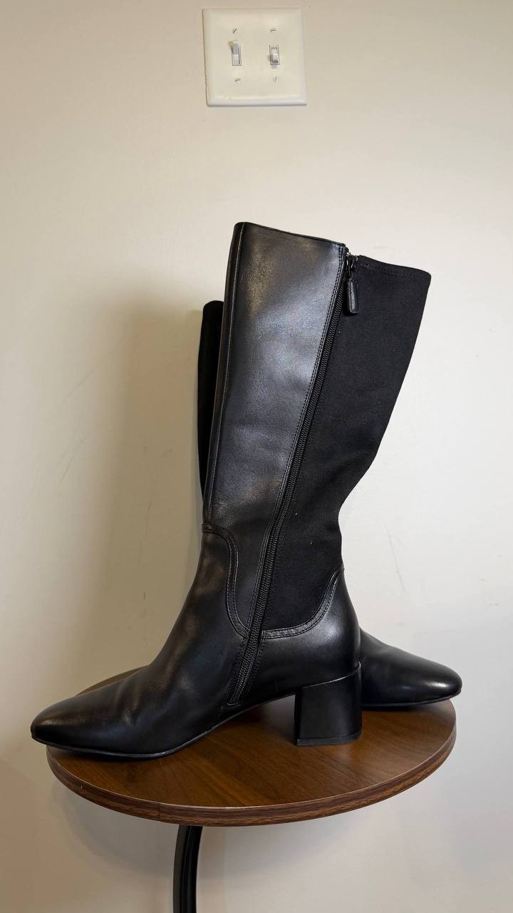 Cole Haan Go‑To‑Serenna Tall Shaft Leather Dress Boots Black 8.5B NWB $308