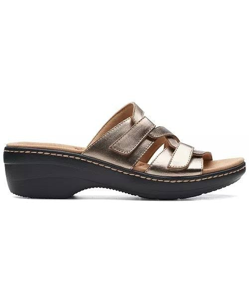 Clarks  Sandals  Bronze  Metallic  Leather  6M  New  $100