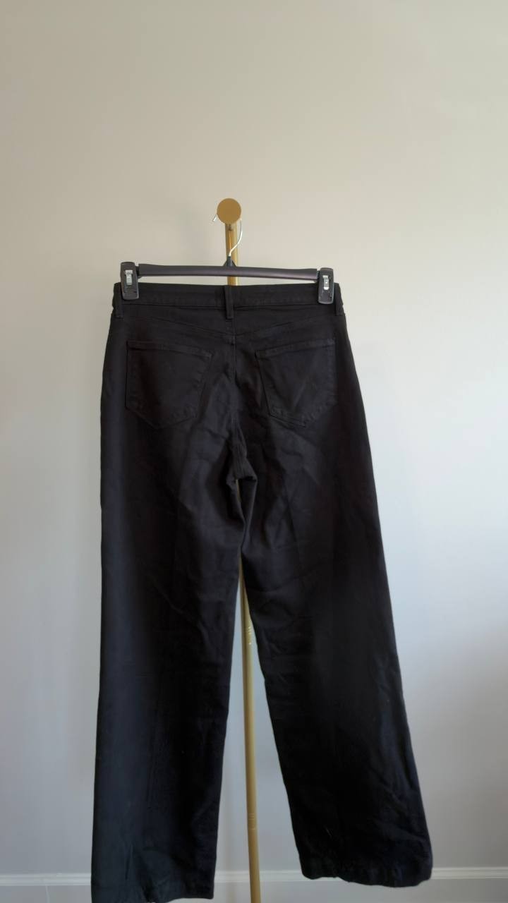 L’AGENCE Scottie Women’s High‑Rise Wide‑Leg Jeans Black 27 NWT $225