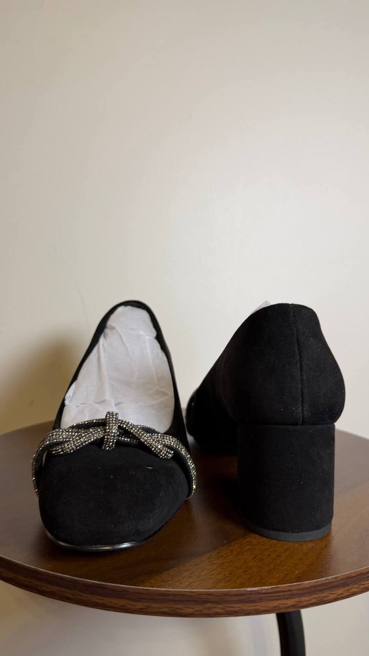Bella Vita Marigold Pumps 8W Black Suede Square Toe Block Heel NIB msrp$115