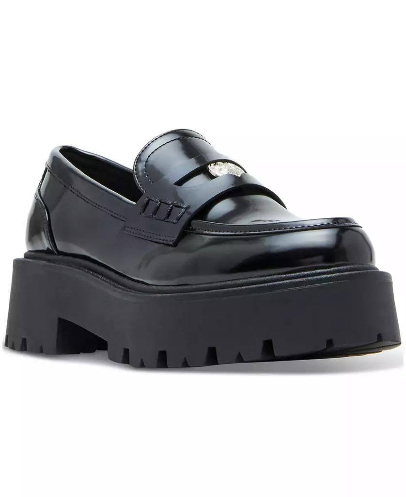 Madden Girl Calistaa Platform Lug Sole Penny Loafers Black 7.5 NWB
