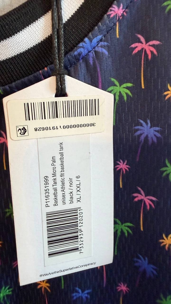 WeSC Men’s Micro Palm Basketball Tank Top Black XL $49 NWT
