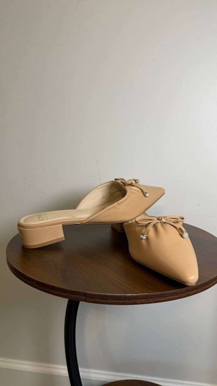 Jones New York Karise Pointed Toe Slip‑On Mules Natural Women’s 9M NWB $65