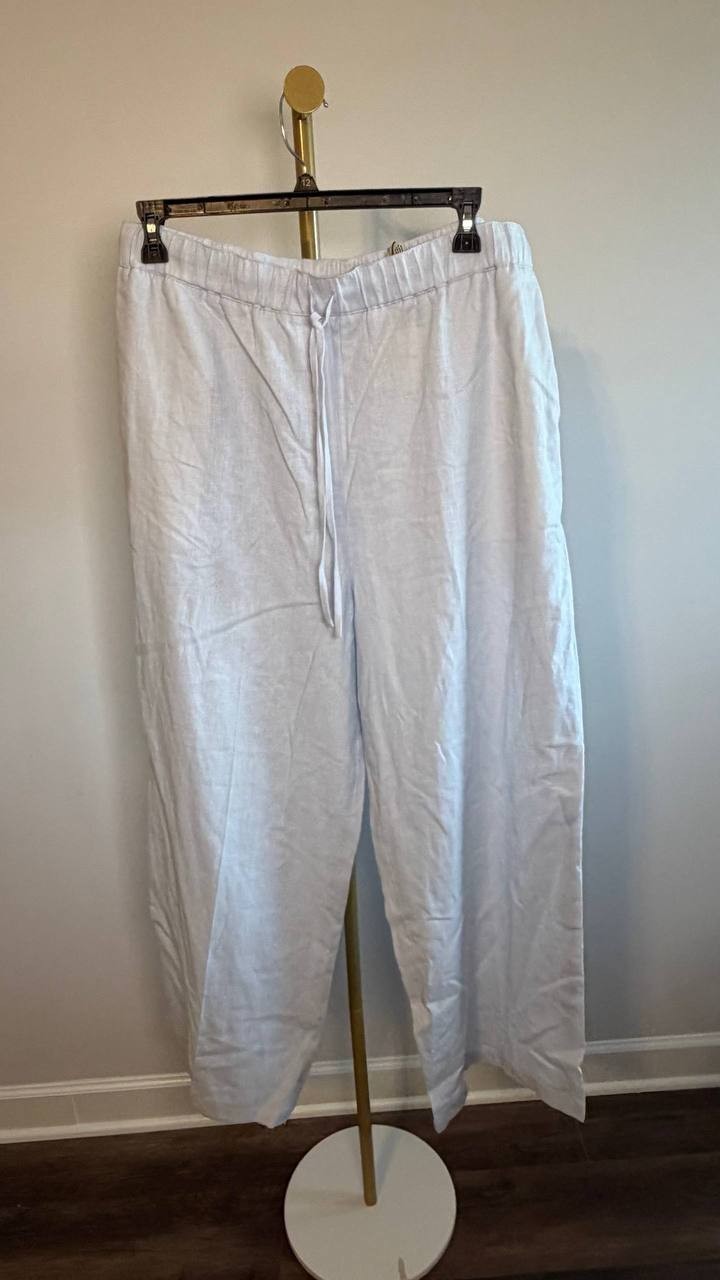 Calvin Klein Relaxed Linen Cotton Pants Plein Air XL NWT $149