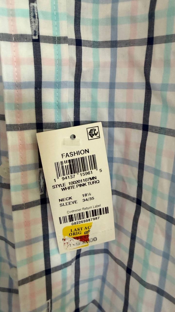 Club Room Men’s Plaid Performance Dress Shirt Blue Pink NWT 60$