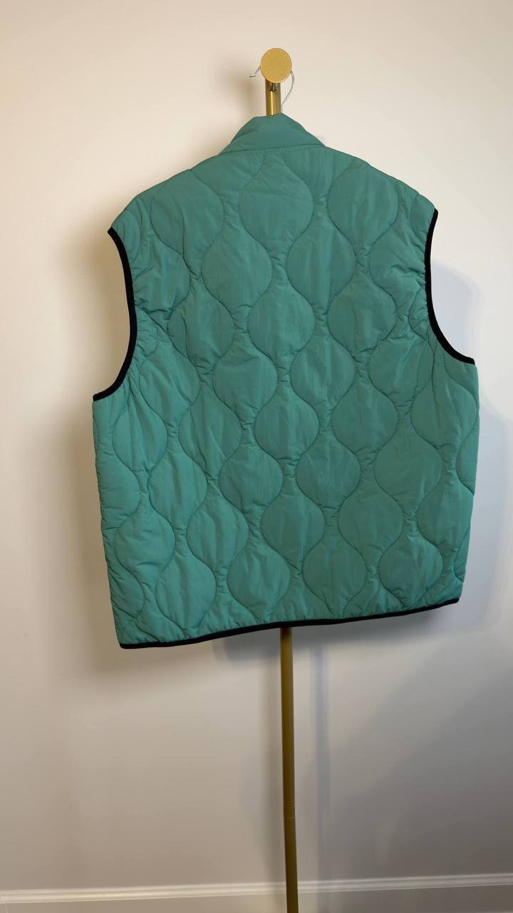 HUGO Hugo Boss Slim‑Fit Quilted Puffer Vest Open Green XL NWT $178