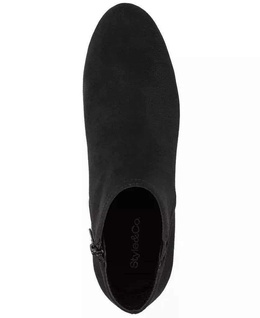 Style & Co Poppyy Wedge Heel Booties – Black – Size 6.5M – Microfiber–New in Box