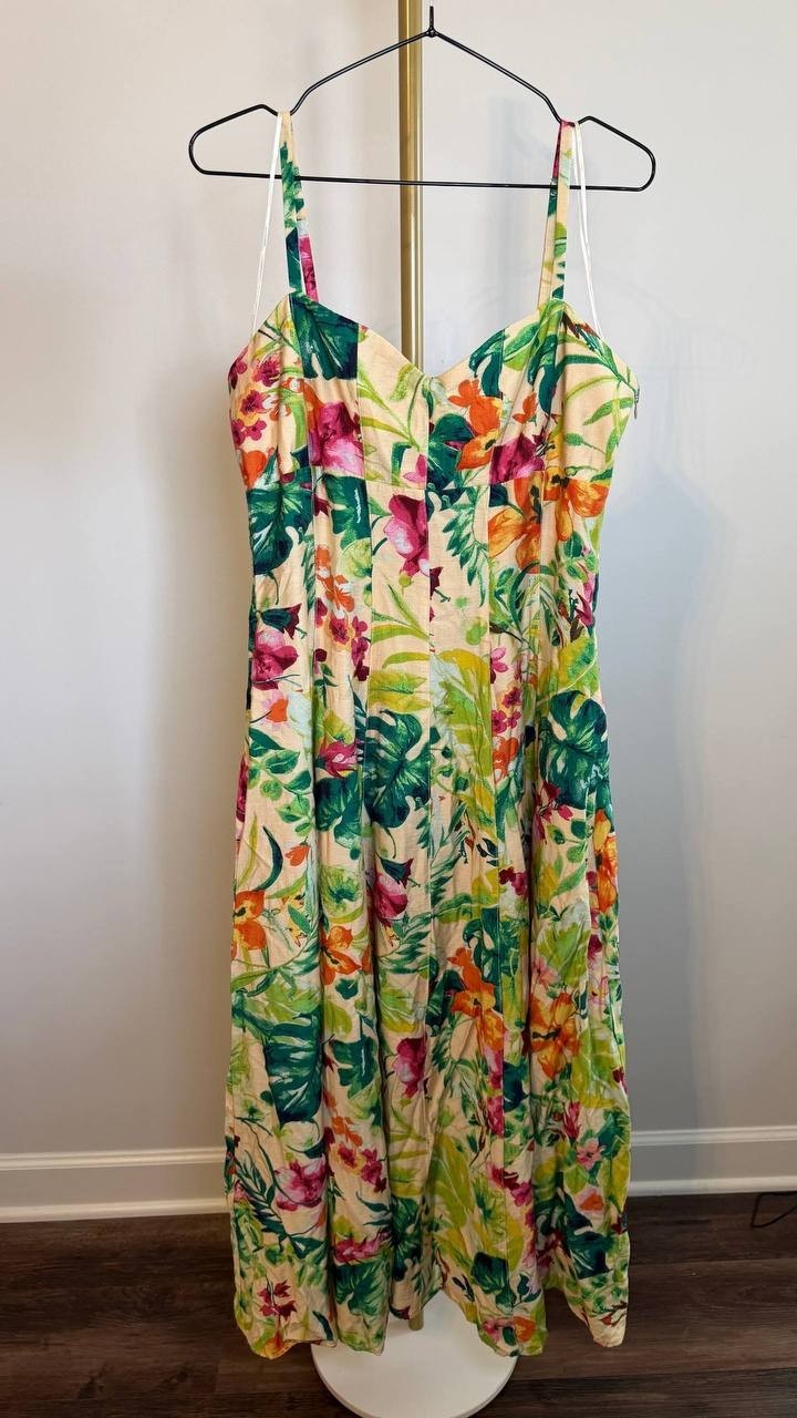 Taylor Printed Sweetheart Fit&Flare Midi Dress Floral Size10 NWOT $128