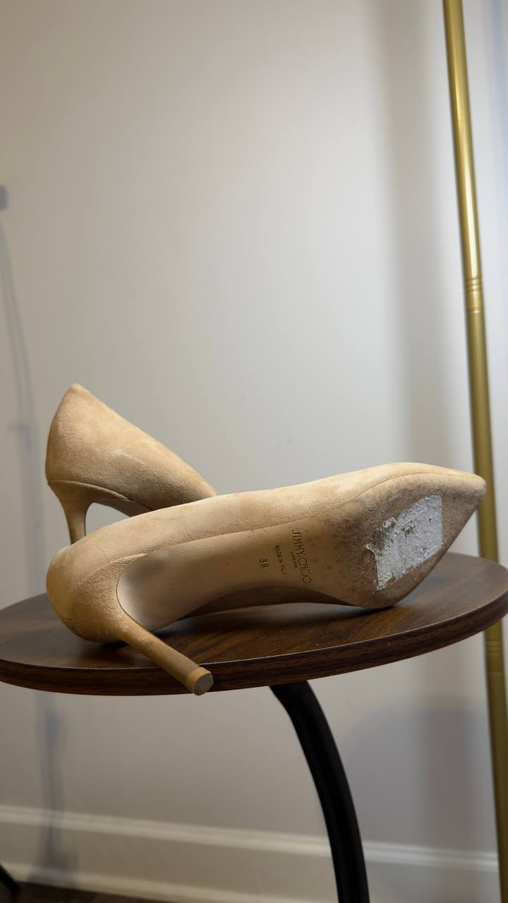 Jimmy  Choo  Pointed  Toe  Pumps  Beige  38  Pre‑owned  