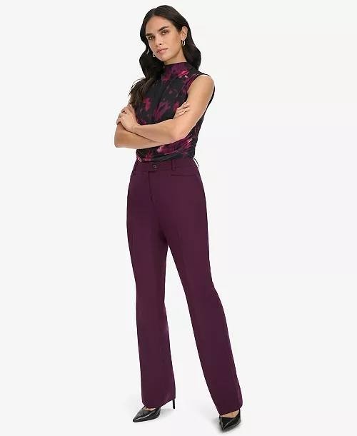 Calvin Klein Modern Fit High‑Rise Pants Purple 12 NWT $99