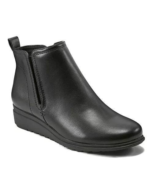 Easy Spirit Yuna Round Toe Wedge Booties Black Women’s 9M NWOB $99