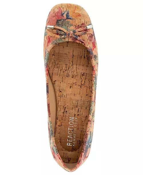 Reaction  Kenneth  Cole  Ballet  Flats  Pansy  Floral  Cork  7  M  New  $69