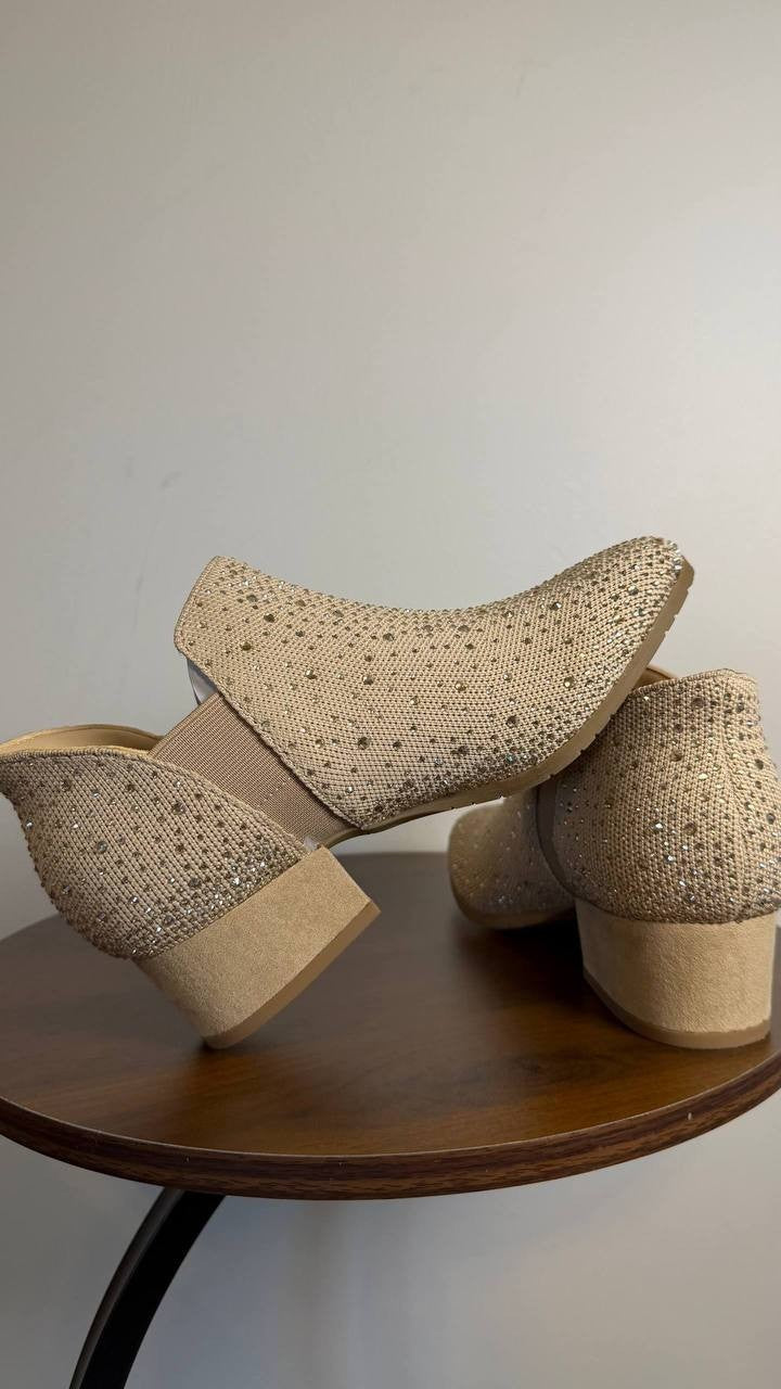 Kenneth Cole Reaction Side EZ Booties 5.5M Warm Taupe Knit Slip‑On NIB msrp$99