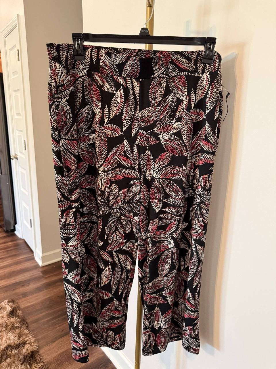 Jones New York Petite Wide‑Leg Pants Black Multicolor PXL NWOT msrp$79.50