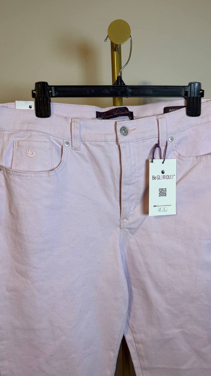 Gloria Vanderbilt Amanda Classic Jeans Soft Peony 14P NWT $48