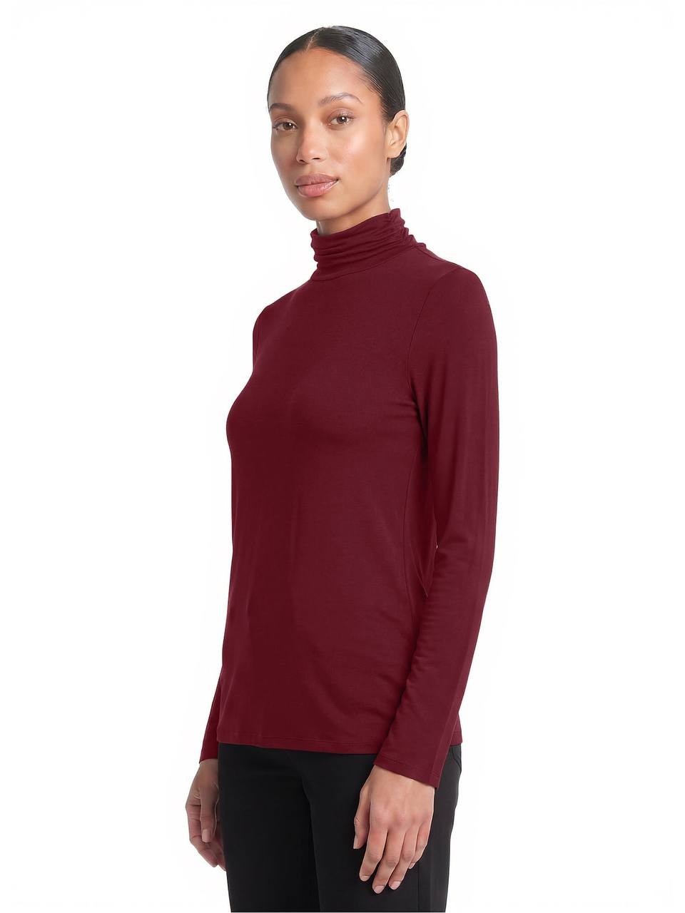 Jones New York Soft Knit Long Sleeve Turtleneck Top Classic Wine PL NWOT $49.50