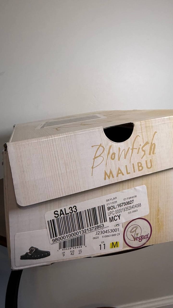 Blowfish Malibu Skylar Clogs 11M Black Slip‑On Buckle Studded NIB $74.99