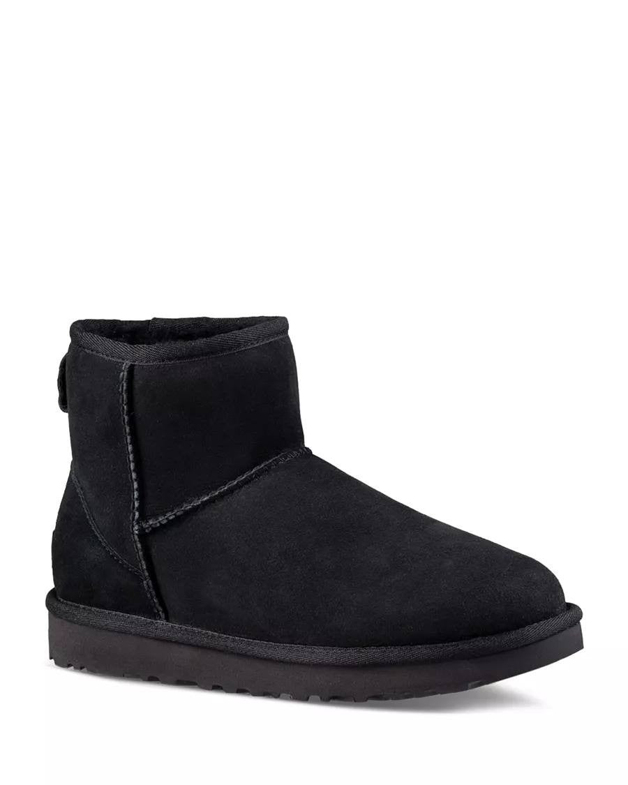 UGG Classic II Mini Boots 7 Black Twinface Sheepskin Pull‑On Warm NIB msrp$169