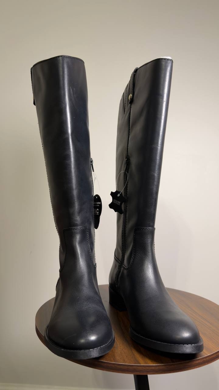 I.N.C.  Riding  Boots  Black  Leather  9W  XWC  New  $189.90