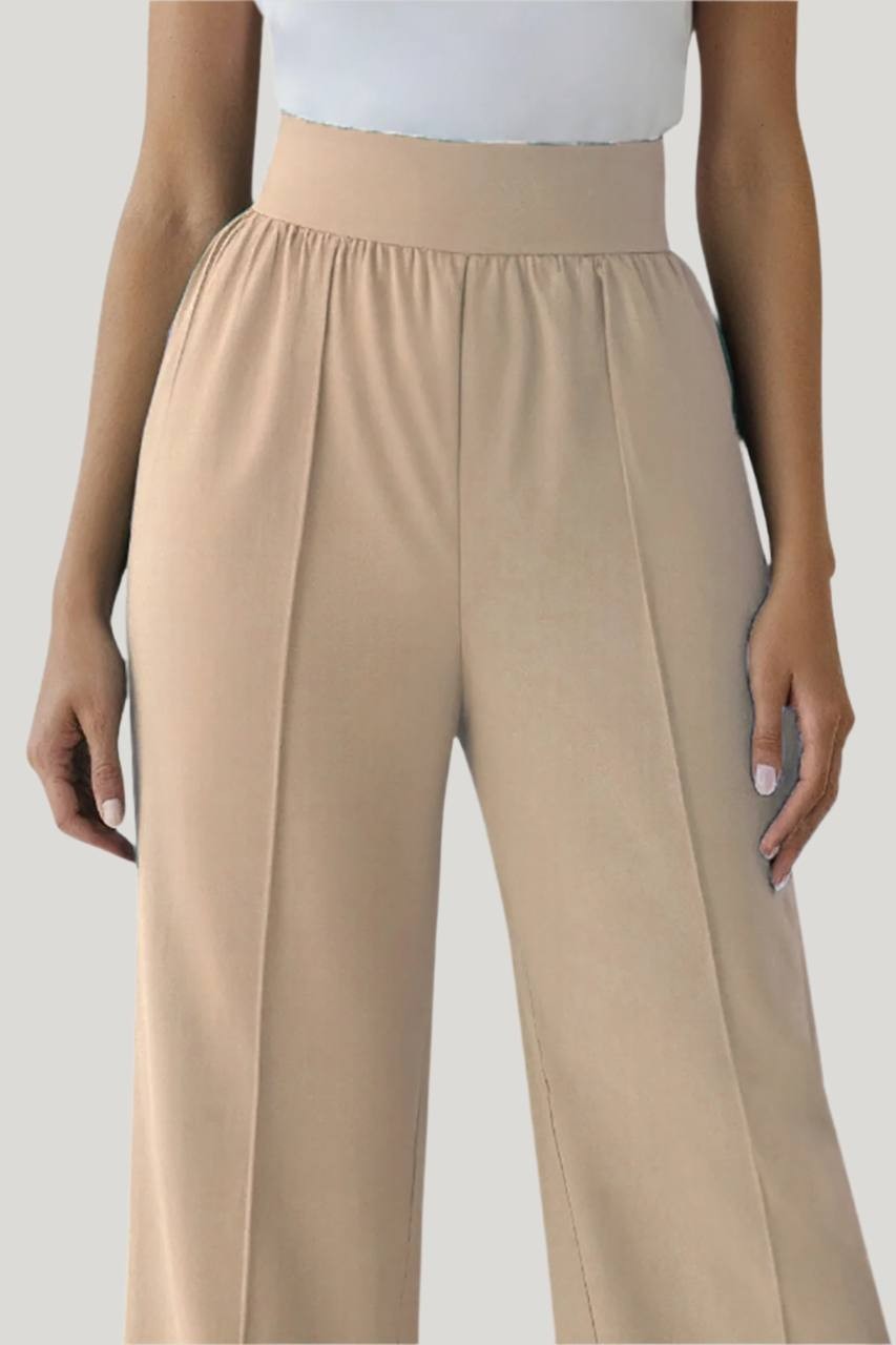 Three Dots Women’s Mariam Pant Light Taupe Pull On Straight Leg Size XL NWOT $88