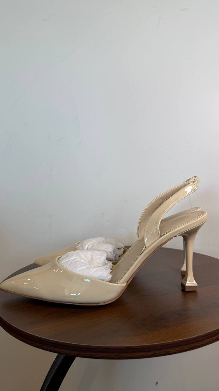 Marc Fisher Hadya Women’s Slingback Pump Ivory 9.5M Faux Leather $88.99 NWB