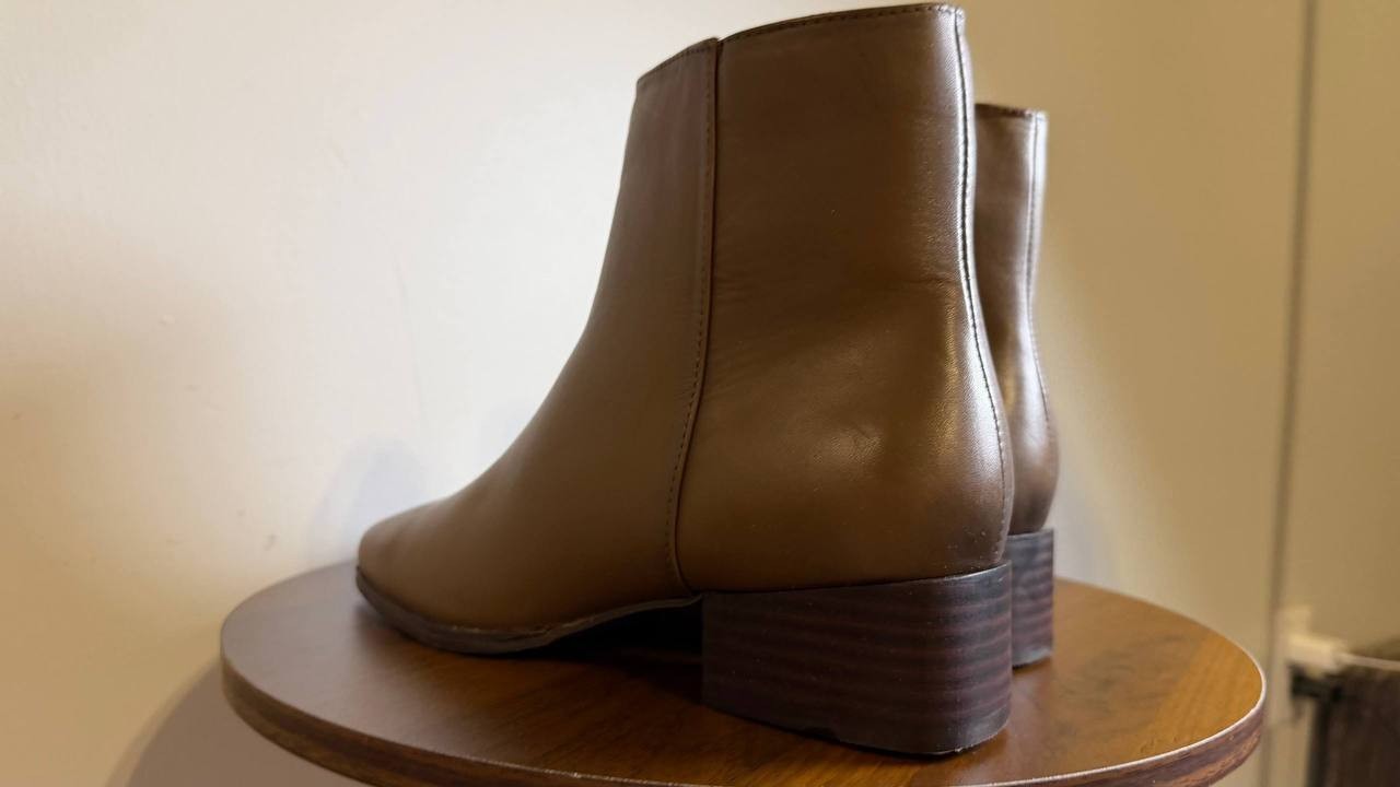 Easy Spirit Sidney Booties 6M Taupe Leather Square Toe Zip Comfort NIB msrp$169